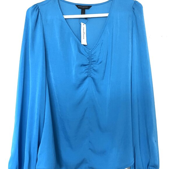 Bright Royal blue Banana Republic long sleeves women blouse size small - Picture 2 of 9
